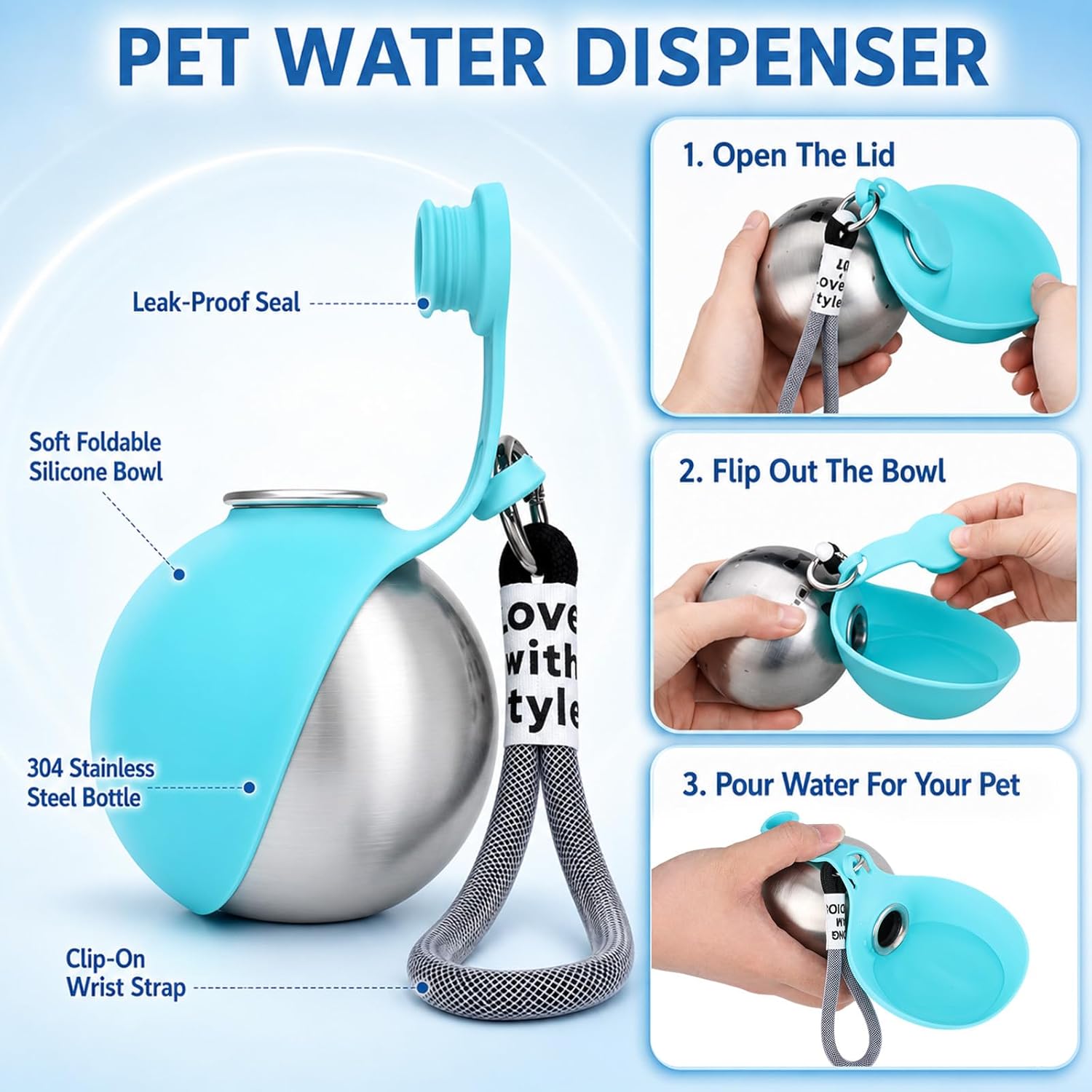 Portable Dog Water Bottle For  - Pet Supplies Hours ulasan dan harga
