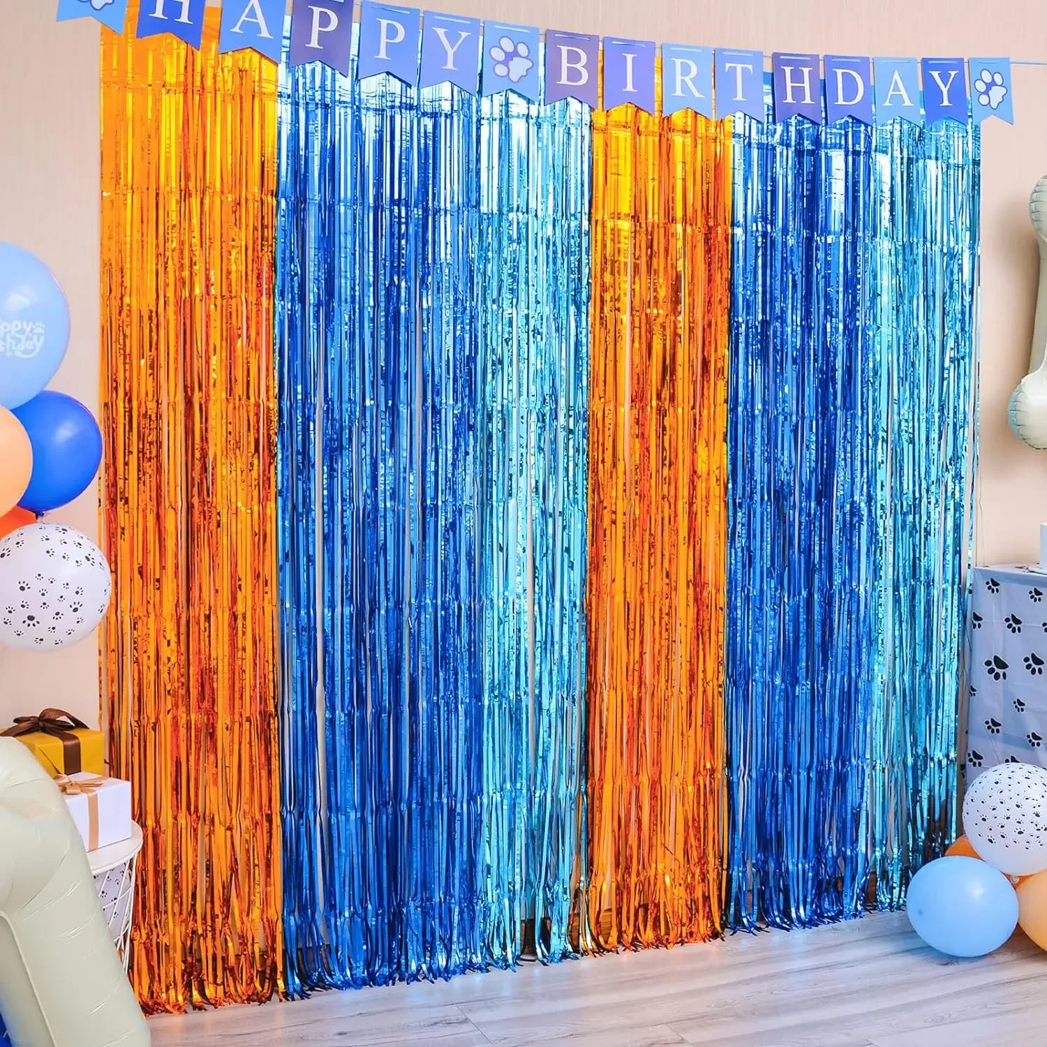 Orange Blue Dog Foil Fringe Cu - Pet Supplies Store ulasan dan harga