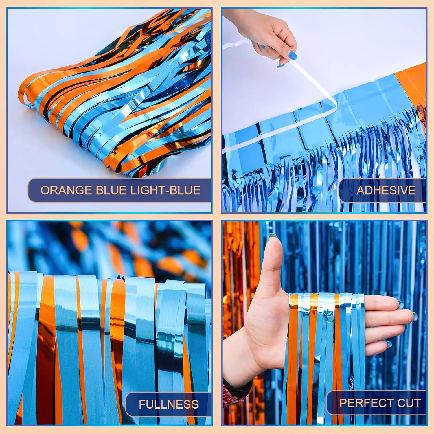 Orange Blue Dog Foil Fringe Cu - Pet Supplies Store ulasan dan harga